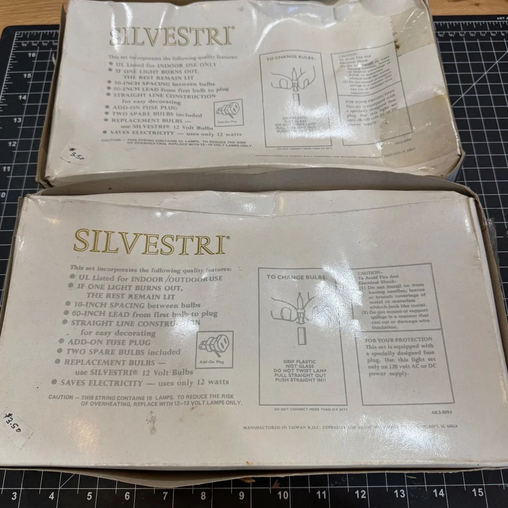 Silvestri Vintage Christmas Lights Clip On Candle 10 Light String Lot of 2 Boxes